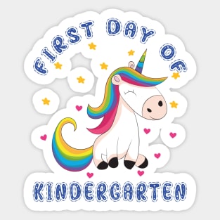 Bonny Unicorn | First Day Kindergarten Sticker